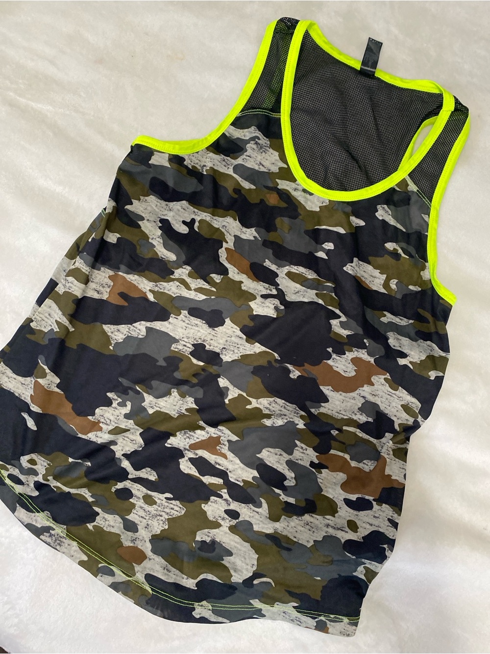H&M Camo Tank Top with Neon Trim